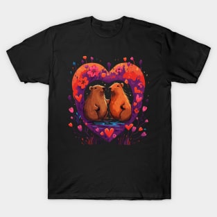 Capybara Couple Valentine T-Shirt